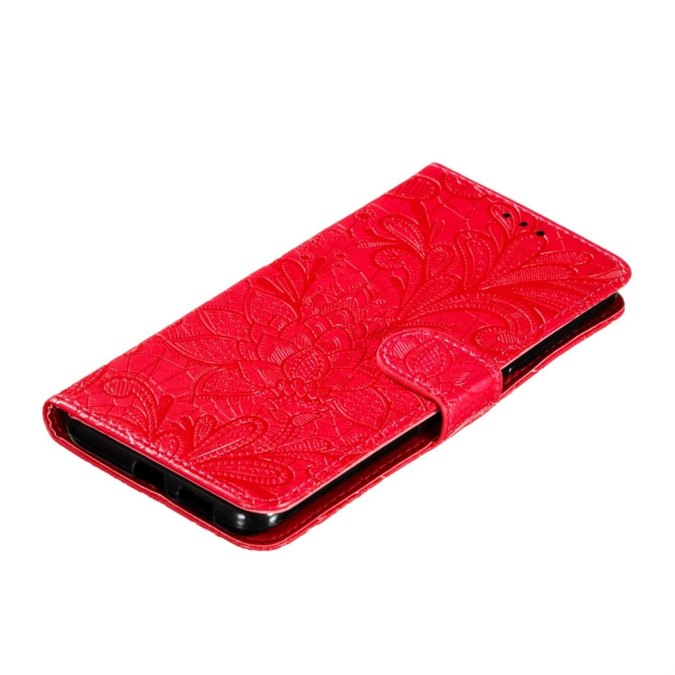 For Galaxy A90 5G Lace Flower Horizontal Flip Leather Case with Holder & Card Slots & Wallet & Photo Frame