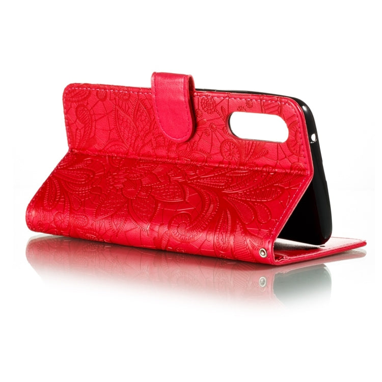 For Galaxy A90 5G Lace Flower Horizontal Flip Leather Case with Holder & Card Slots & Wallet & Photo Frame