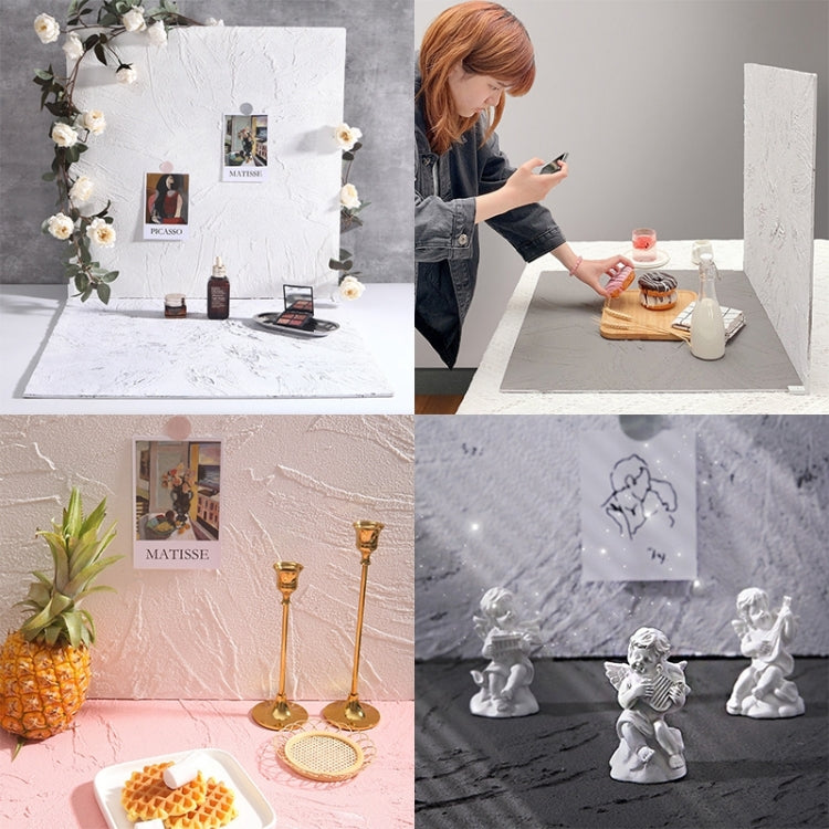 60 x 48cm Retro PVC Cement Texture Wood Board Photography Backdrops Board