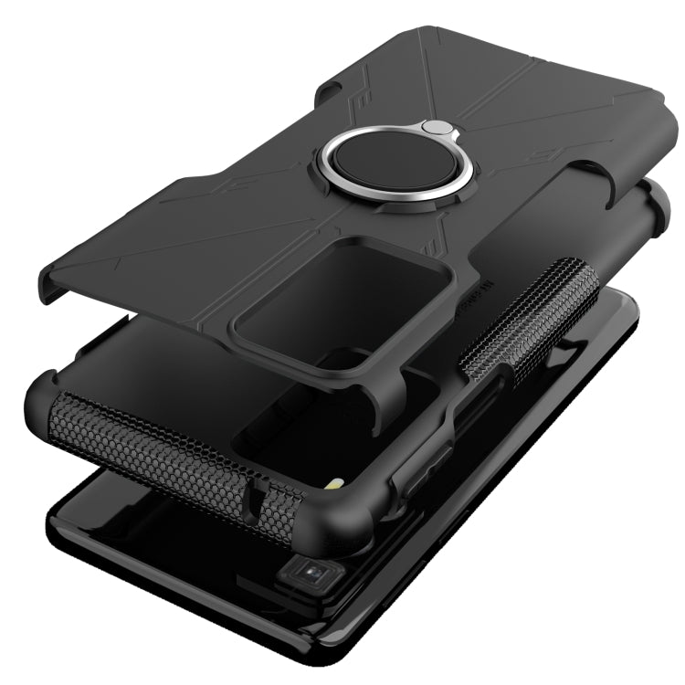 For Motorola Edge 20 Pro Armor Bear Shockproof PC + TPU Phone Protective Case with Ring Holder