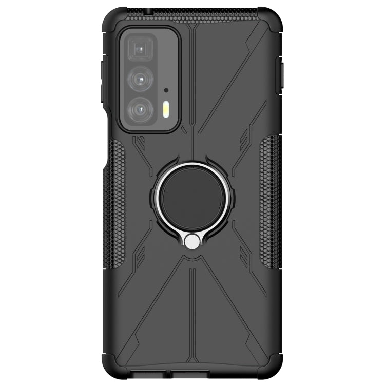 For Motorola Edge 20 Pro Armor Bear Shockproof PC + TPU Phone Protective Case with Ring Holder