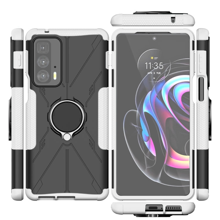 For Motorola Edge 20 Pro Armor Bear Shockproof PC + TPU Phone Protective Case with Ring Holder