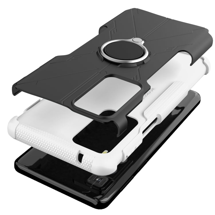 For Motorola Edge 20 Pro Armor Bear Shockproof PC + TPU Phone Protective Case with Ring Holder