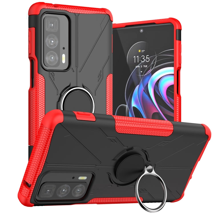 For Motorola Edge 20 Pro Armor Bear Shockproof PC + TPU Phone Protective Case with Ring Holder
