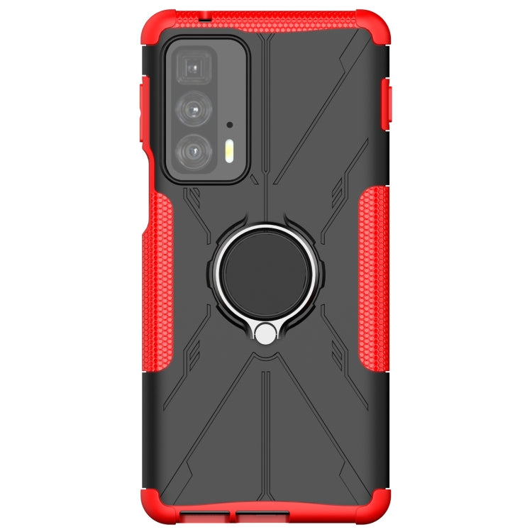 For Motorola Edge 20 Pro Armor Bear Shockproof PC + TPU Phone Protective Case with Ring Holder