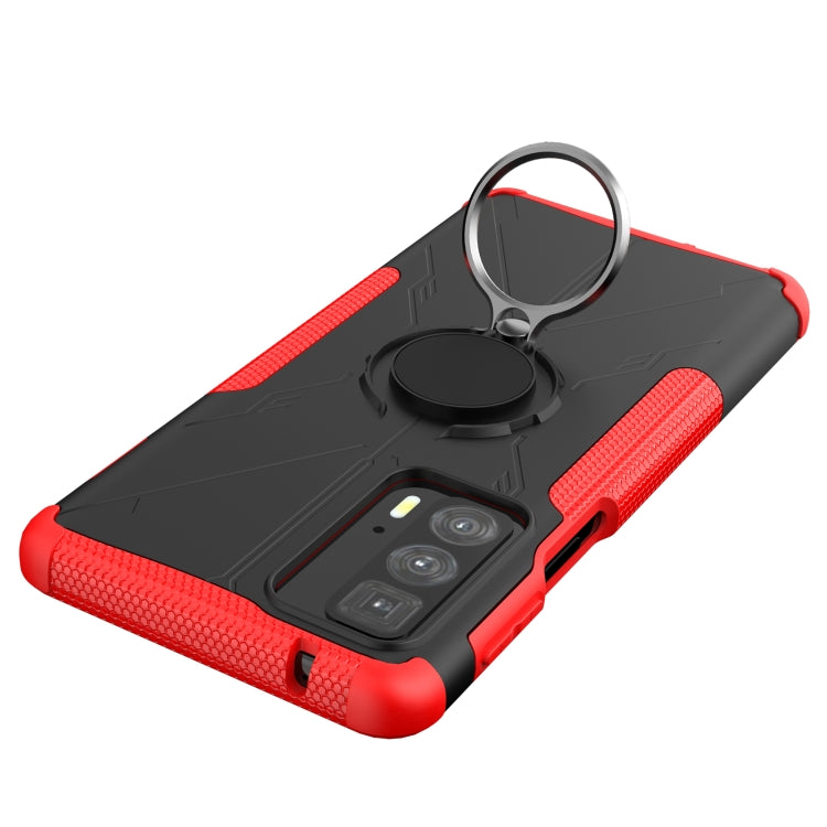 For Motorola Edge 20 Pro Armor Bear Shockproof PC + TPU Phone Protective Case with Ring Holder