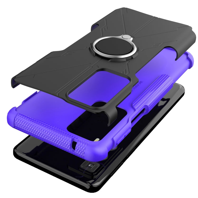 For Motorola Edge 20 Pro Armor Bear Shockproof PC + TPU Phone Protective Case with Ring Holder