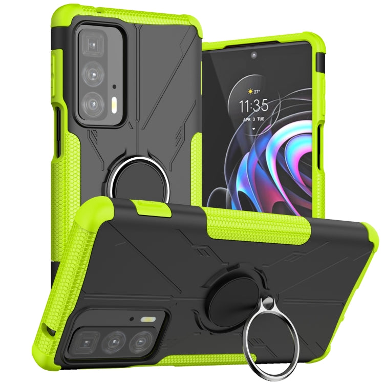 For Motorola Edge 20 Pro Armor Bear Shockproof PC + TPU Phone Protective Case with Ring Holder