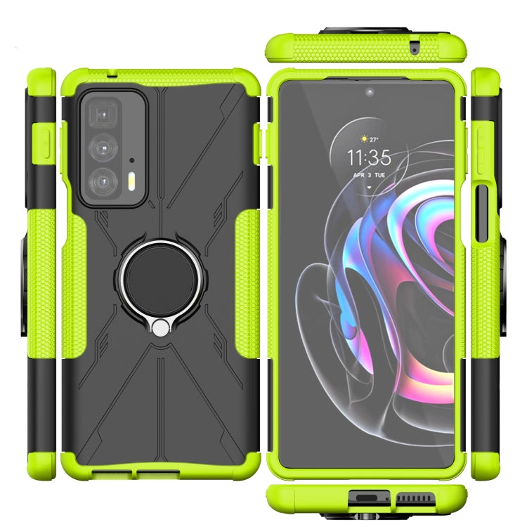 For Motorola Edge 20 Pro Armor Bear Shockproof PC + TPU Phone Protective Case with Ring Holder