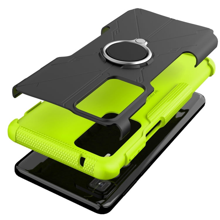 For Motorola Edge 20 Pro Armor Bear Shockproof PC + TPU Phone Protective Case with Ring Holder