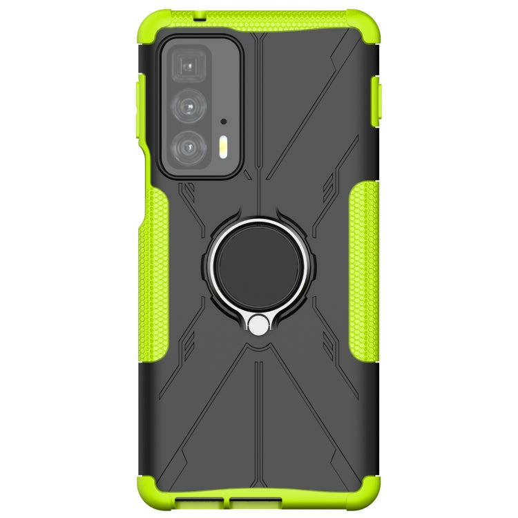 For Motorola Edge 20 Pro Armor Bear Shockproof PC + TPU Phone Protective Case with Ring Holder