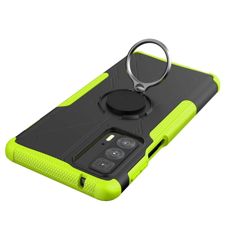 For Motorola Edge 20 Pro Armor Bear Shockproof PC + TPU Phone Protective Case with Ring Holder