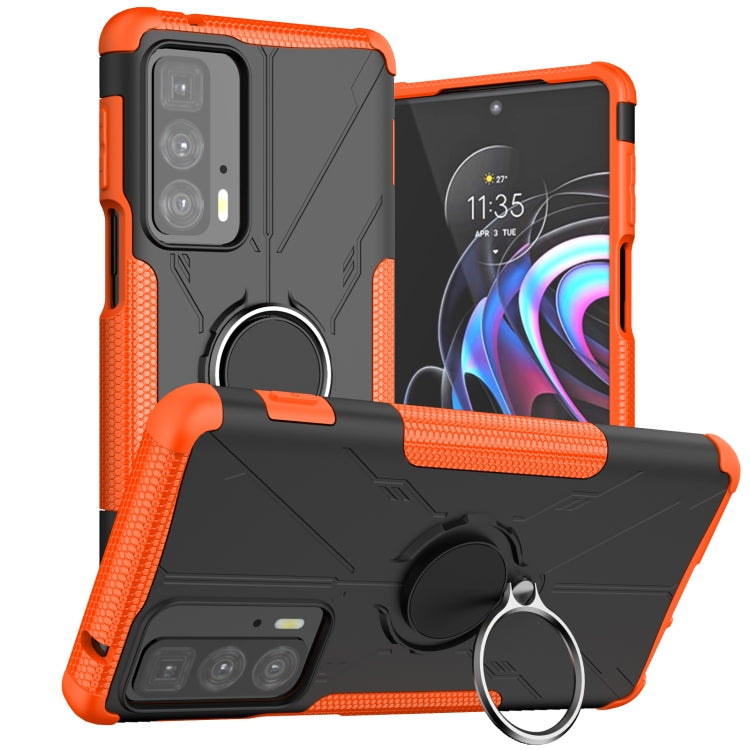 For Motorola Edge 20 Pro Armor Bear Shockproof PC + TPU Phone Protective Case with Ring Holder