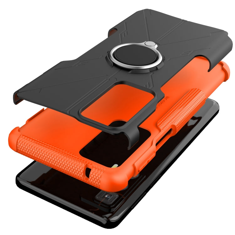 For Motorola Edge 20 Pro Armor Bear Shockproof PC + TPU Phone Protective Case with Ring Holder
