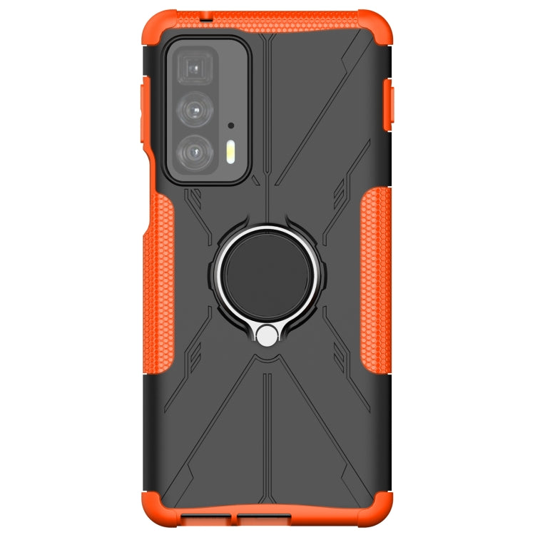 For Motorola Edge 20 Pro Armor Bear Shockproof PC + TPU Phone Protective Case with Ring Holder