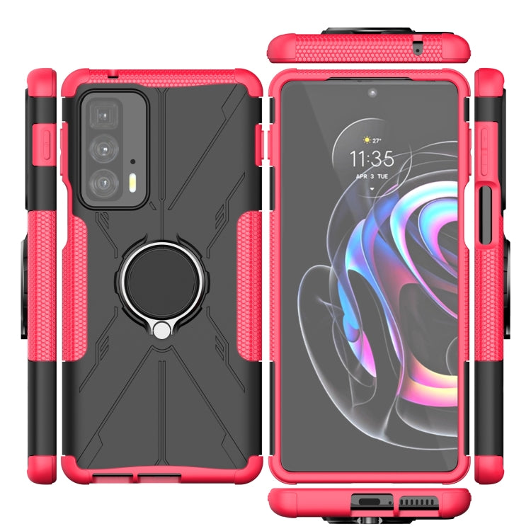 For Motorola Edge 20 Pro Armor Bear Shockproof PC + TPU Phone Protective Case with Ring Holder