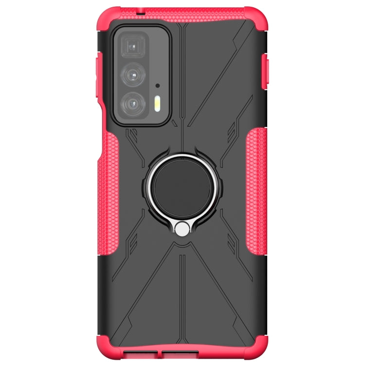 For Motorola Edge 20 Pro Armor Bear Shockproof PC + TPU Phone Protective Case with Ring Holder
