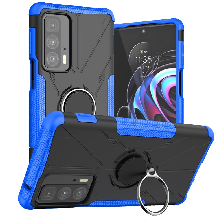 For Motorola Edge 20 Pro Armor Bear Shockproof PC + TPU Phone Protective Case with Ring Holder