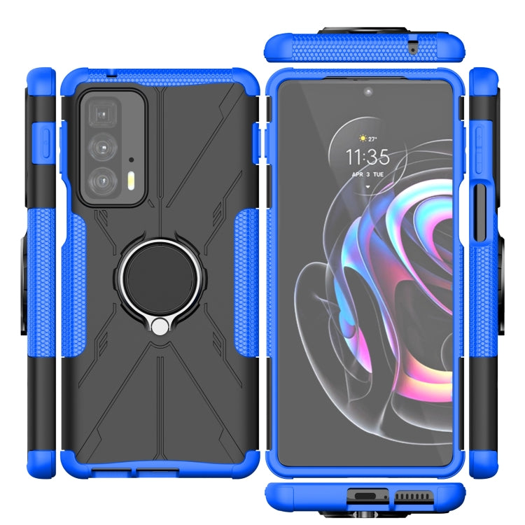 For Motorola Edge 20 Pro Armor Bear Shockproof PC + TPU Phone Protective Case with Ring Holder