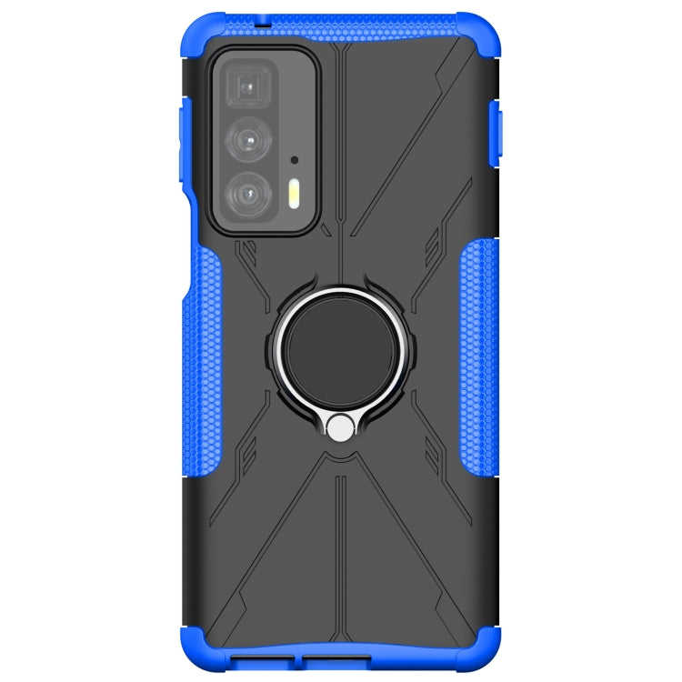 For Motorola Edge 20 Pro Armor Bear Shockproof PC + TPU Phone Protective Case with Ring Holder