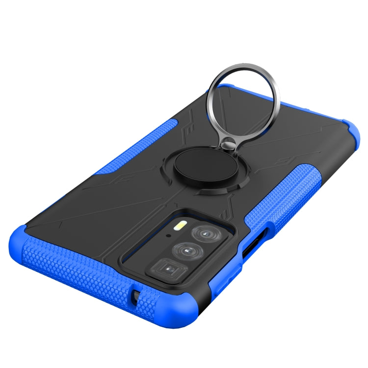 For Motorola Edge 20 Pro Armor Bear Shockproof PC + TPU Phone Protective Case with Ring Holder