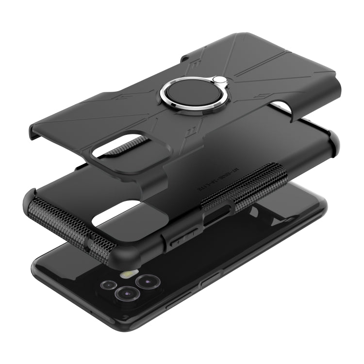 For Motorola Moto Edge 20 Lite Armor Bear Shockproof PC + TPU Phone Protective Case with Ring Holder
