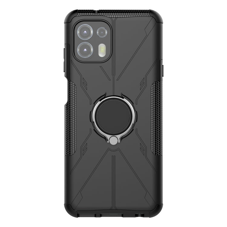 For Motorola Moto Edge 20 Lite Armor Bear Shockproof PC + TPU Phone Protective Case with Ring Holder