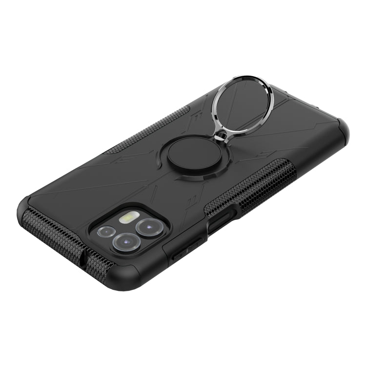 For Motorola Moto Edge 20 Lite Armor Bear Shockproof PC + TPU Phone Protective Case with Ring Holder