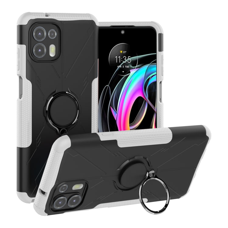 For Motorola Moto Edge 20 Lite Armor Bear Shockproof PC + TPU Phone Protective Case with Ring Holder
