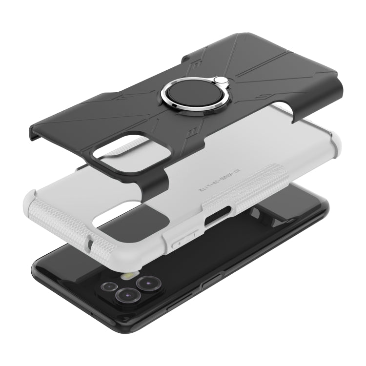 For Motorola Moto Edge 20 Lite Armor Bear Shockproof PC + TPU Phone Protective Case with Ring Holder