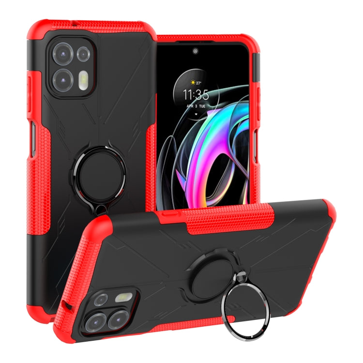 For Motorola Moto Edge 20 Lite Armor Bear Shockproof PC + TPU Phone Protective Case with Ring Holder