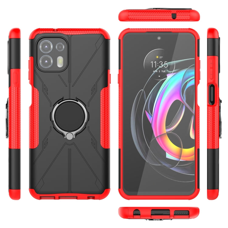 For Motorola Moto Edge 20 Lite Armor Bear Shockproof PC + TPU Phone Protective Case with Ring Holder