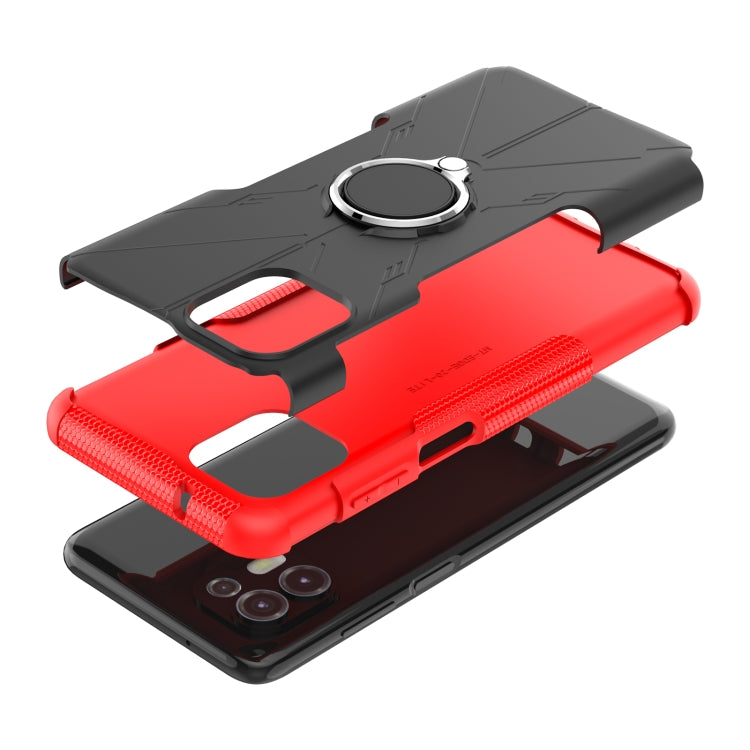 For Motorola Moto Edge 20 Lite Armor Bear Shockproof PC + TPU Phone Protective Case with Ring Holder