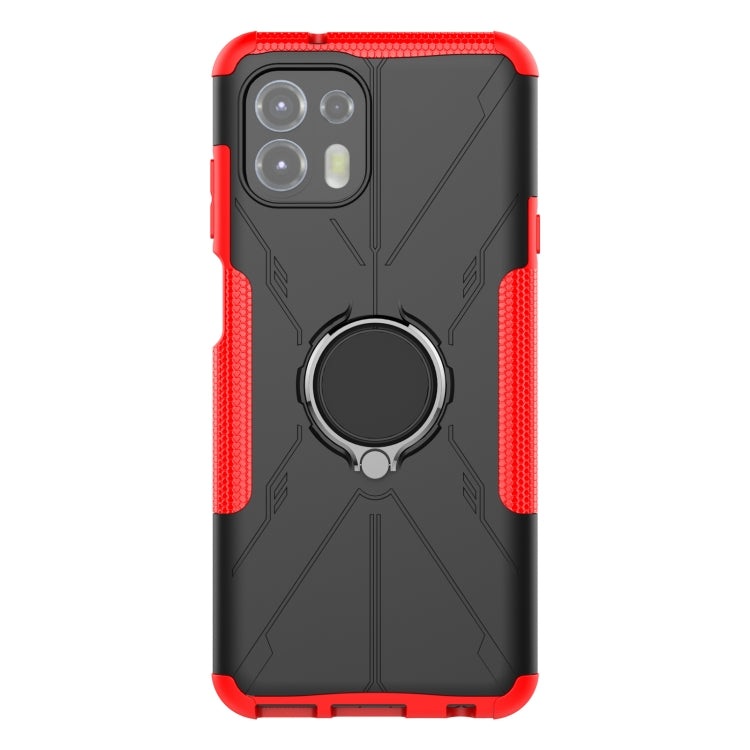 For Motorola Moto Edge 20 Lite Armor Bear Shockproof PC + TPU Phone Protective Case with Ring Holder