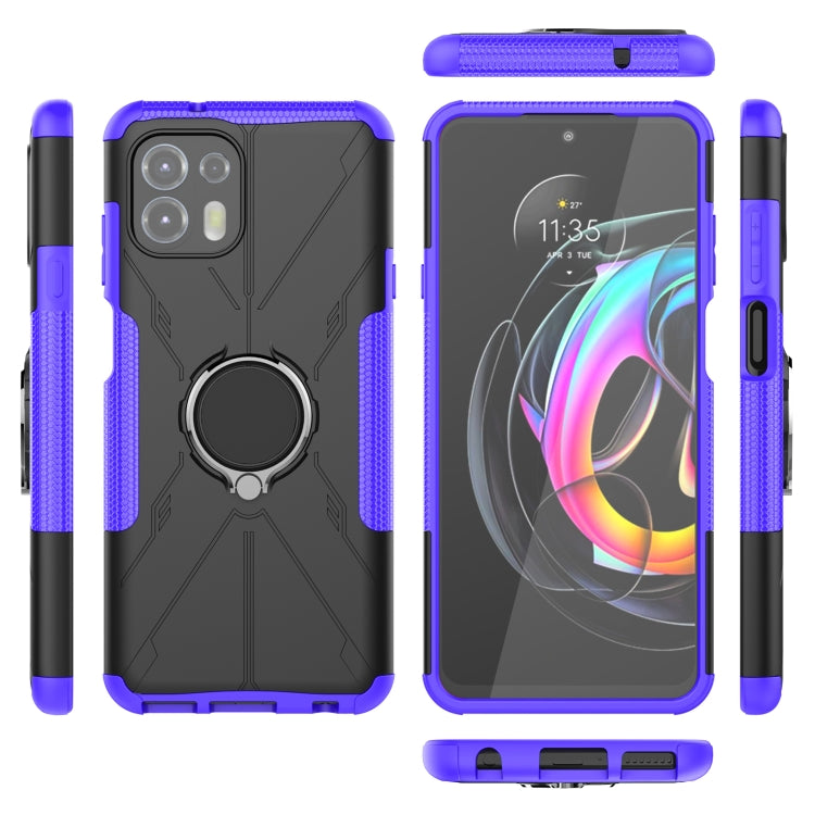 For Motorola Moto Edge 20 Lite Armor Bear Shockproof PC + TPU Phone Protective Case with Ring Holder