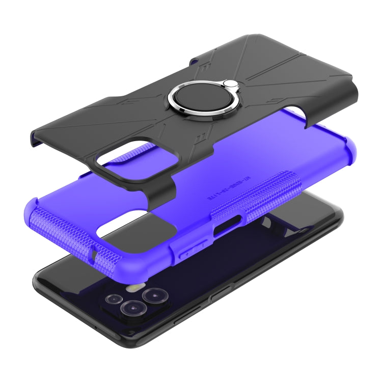 For Motorola Moto Edge 20 Lite Armor Bear Shockproof PC + TPU Phone Protective Case with Ring Holder