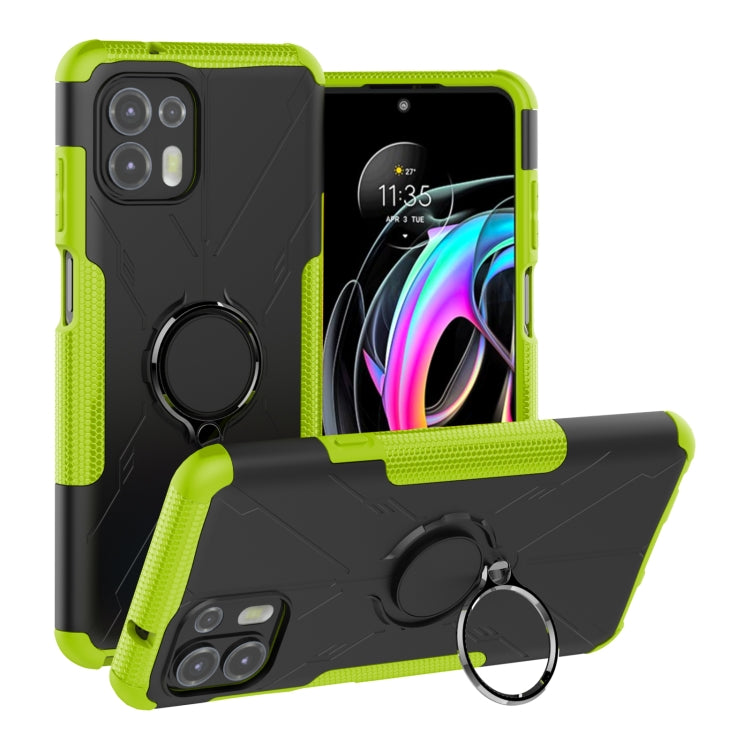 For Motorola Moto Edge 20 Lite Armor Bear Shockproof PC + TPU Phone Protective Case with Ring Holder