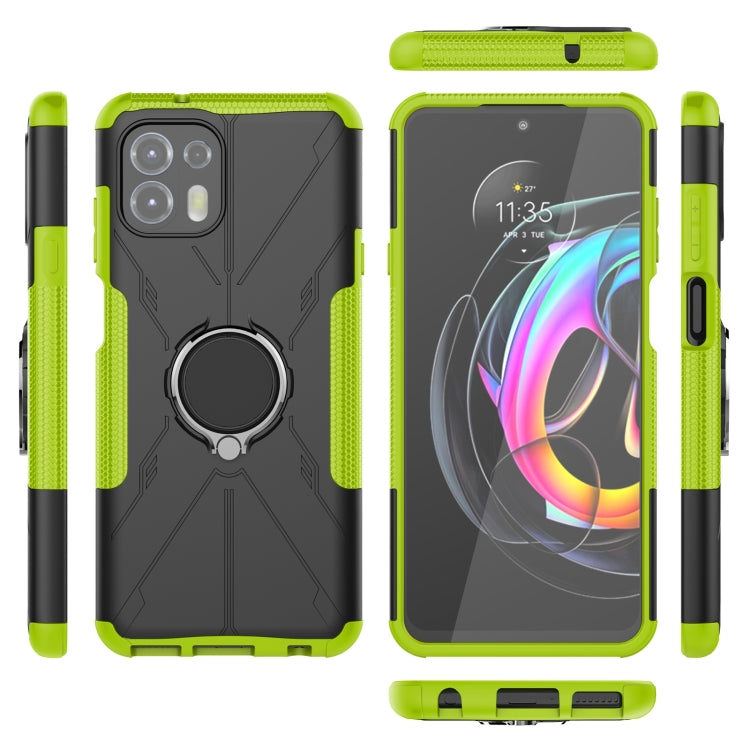 For Motorola Moto Edge 20 Lite Armor Bear Shockproof PC + TPU Phone Protective Case with Ring Holder