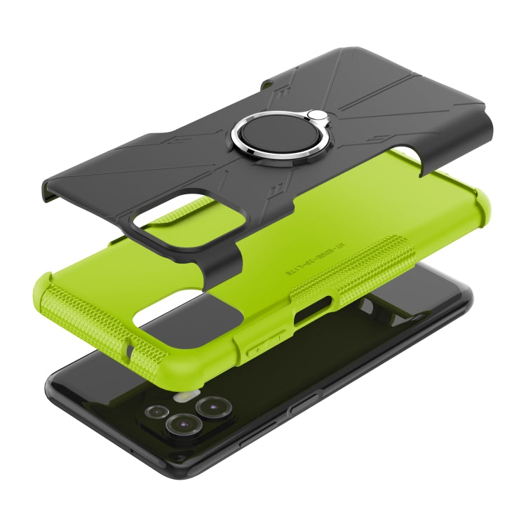For Motorola Moto Edge 20 Lite Armor Bear Shockproof PC + TPU Phone Protective Case with Ring Holder