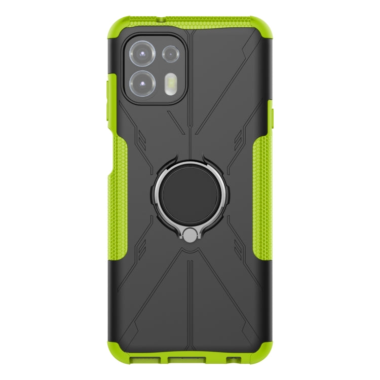 For Motorola Moto Edge 20 Lite Armor Bear Shockproof PC + TPU Phone Protective Case with Ring Holder
