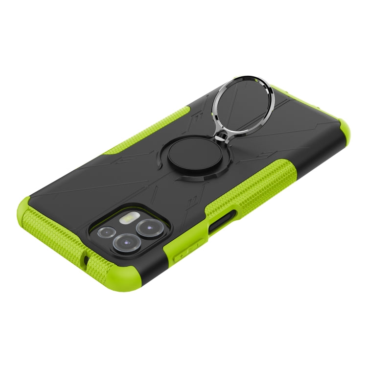 For Motorola Moto Edge 20 Lite Armor Bear Shockproof PC + TPU Phone Protective Case with Ring Holder