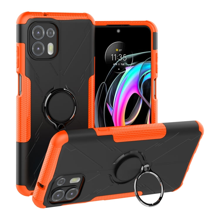 For Motorola Moto Edge 20 Lite Armor Bear Shockproof PC + TPU Phone Protective Case with Ring Holder