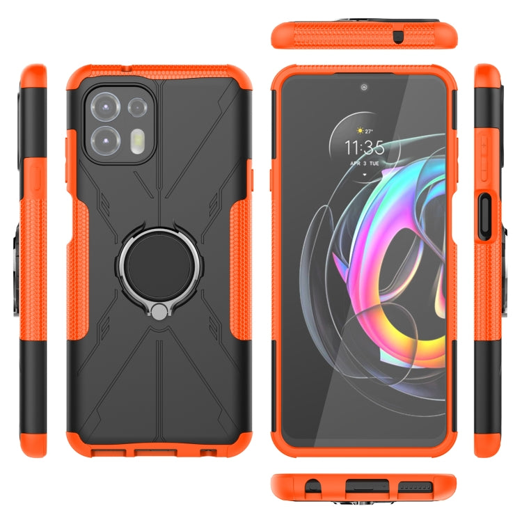 For Motorola Moto Edge 20 Lite Armor Bear Shockproof PC + TPU Phone Protective Case with Ring Holder