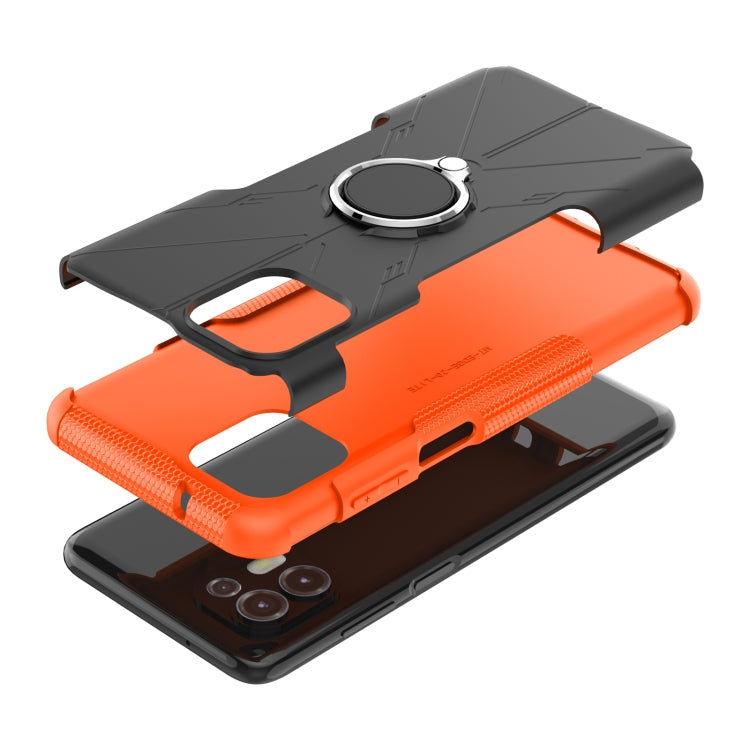 For Motorola Moto Edge 20 Lite Armor Bear Shockproof PC + TPU Phone Protective Case with Ring Holder
