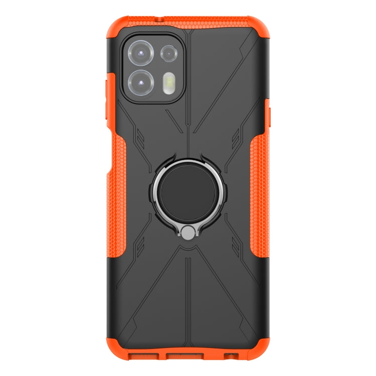 For Motorola Moto Edge 20 Lite Armor Bear Shockproof PC + TPU Phone Protective Case with Ring Holder