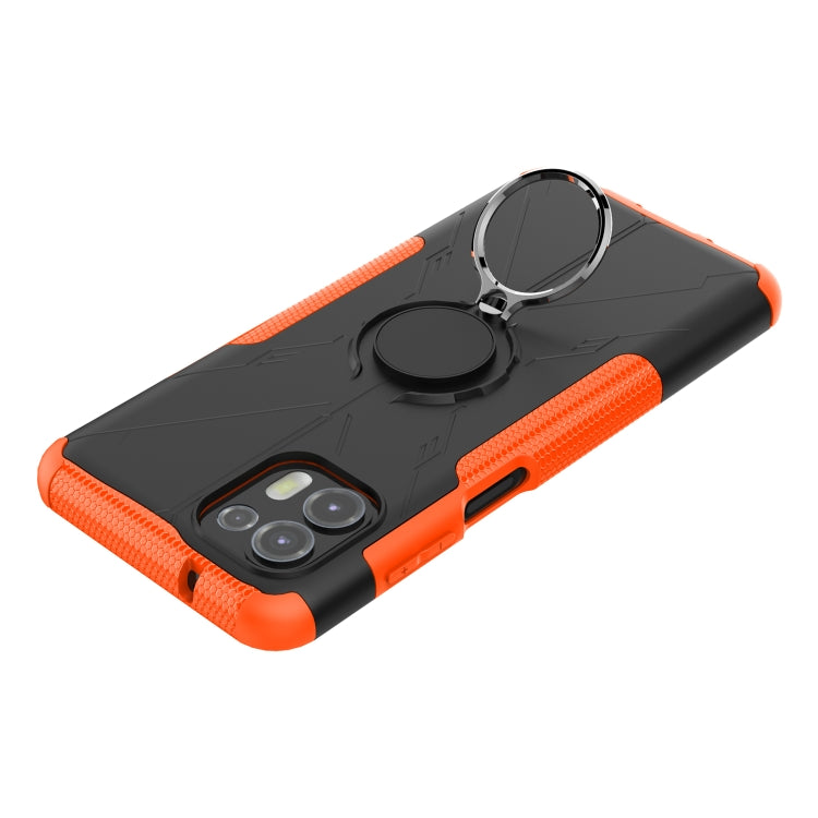 For Motorola Moto Edge 20 Lite Armor Bear Shockproof PC + TPU Phone Protective Case with Ring Holder