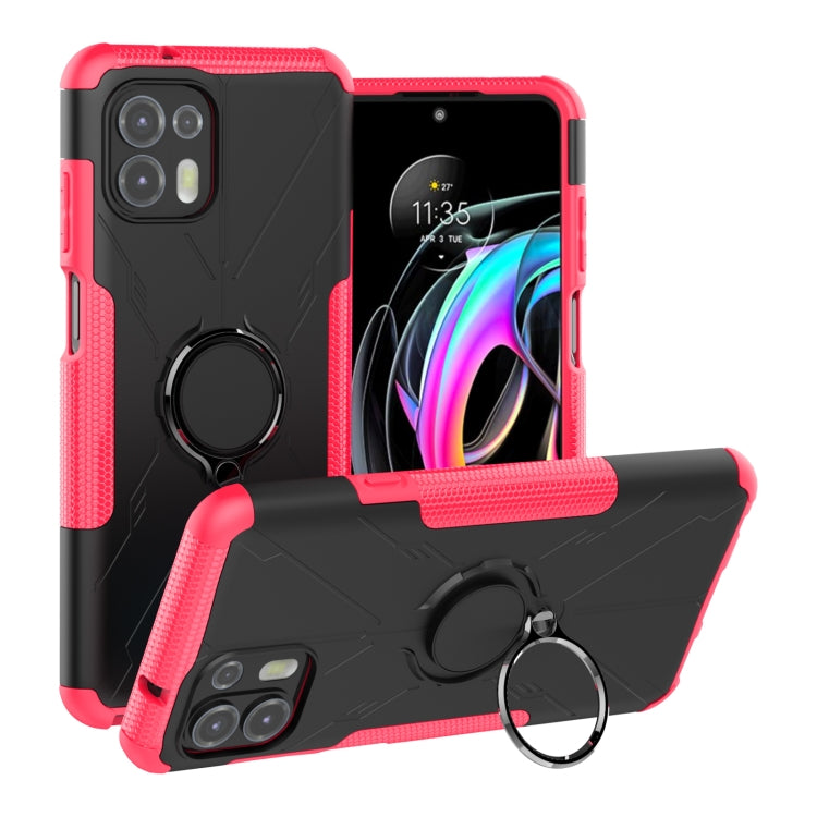 For Motorola Moto Edge 20 Lite Armor Bear Shockproof PC + TPU Phone Protective Case with Ring Holder