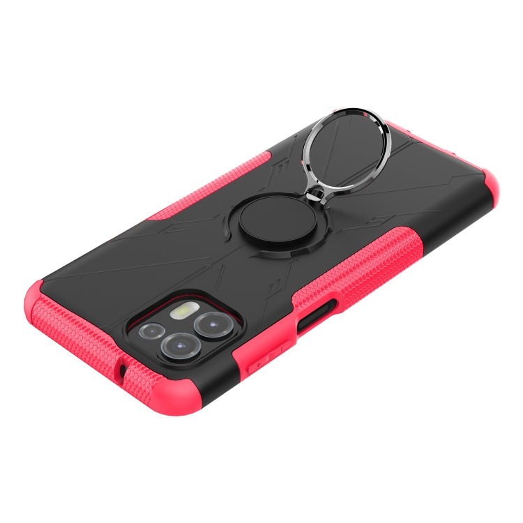 For Motorola Moto Edge 20 Lite Armor Bear Shockproof PC + TPU Phone Protective Case with Ring Holder