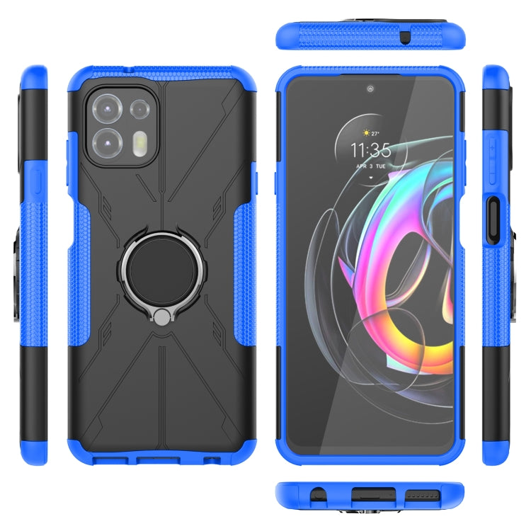 For Motorola Moto Edge 20 Lite Armor Bear Shockproof PC + TPU Phone Protective Case with Ring Holder