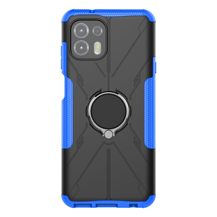 For Motorola Moto Edge 20 Lite Armor Bear Shockproof PC + TPU Phone Protective Case with Ring Holder